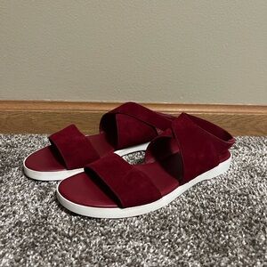 Via Spiga Red Suede Sandals Size 7.5